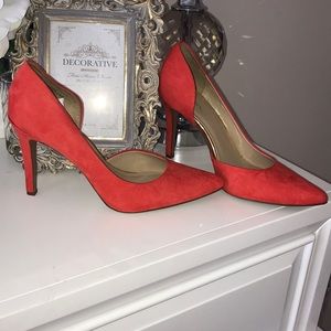 Stylish coral high heel pumps